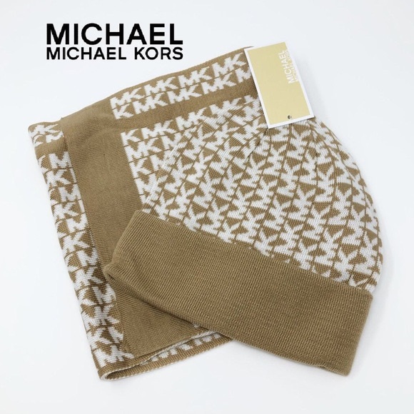 Michael Kors | Accessories | Michael Kors Logo Hat Scarf Set | Poshmark